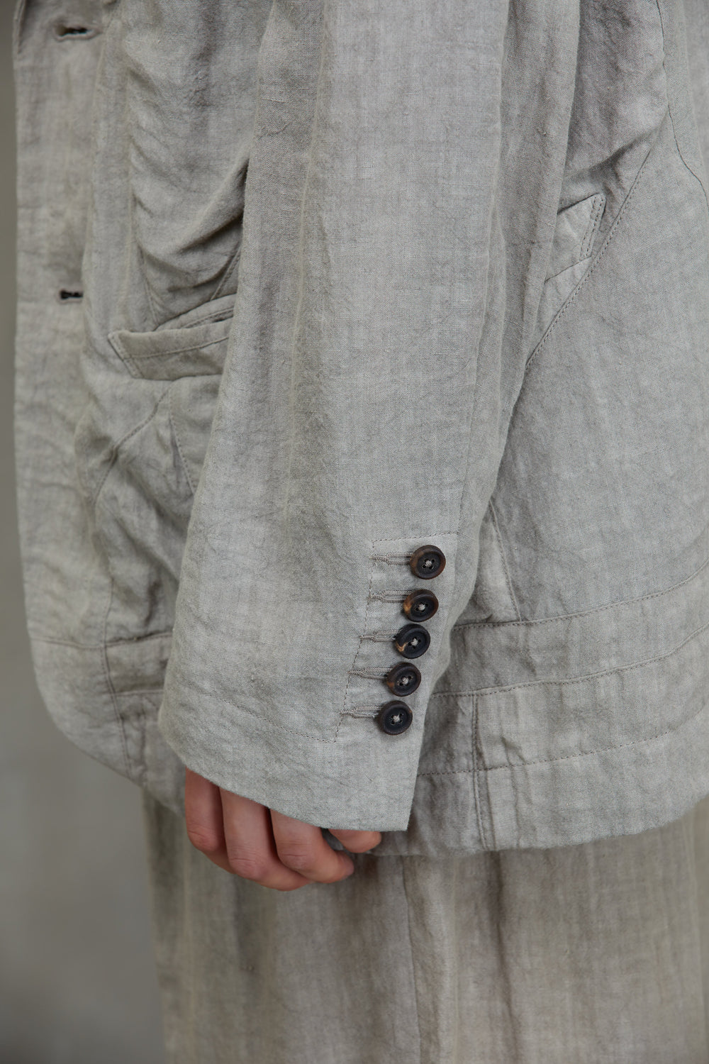 Hidden Patchwork 2 Button Jacket Faded Stone