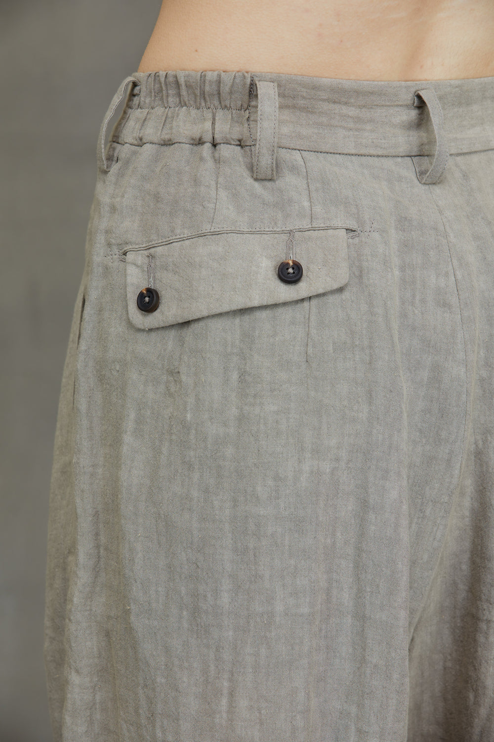 Front Pleats Wide Leg Trousers Dirty White