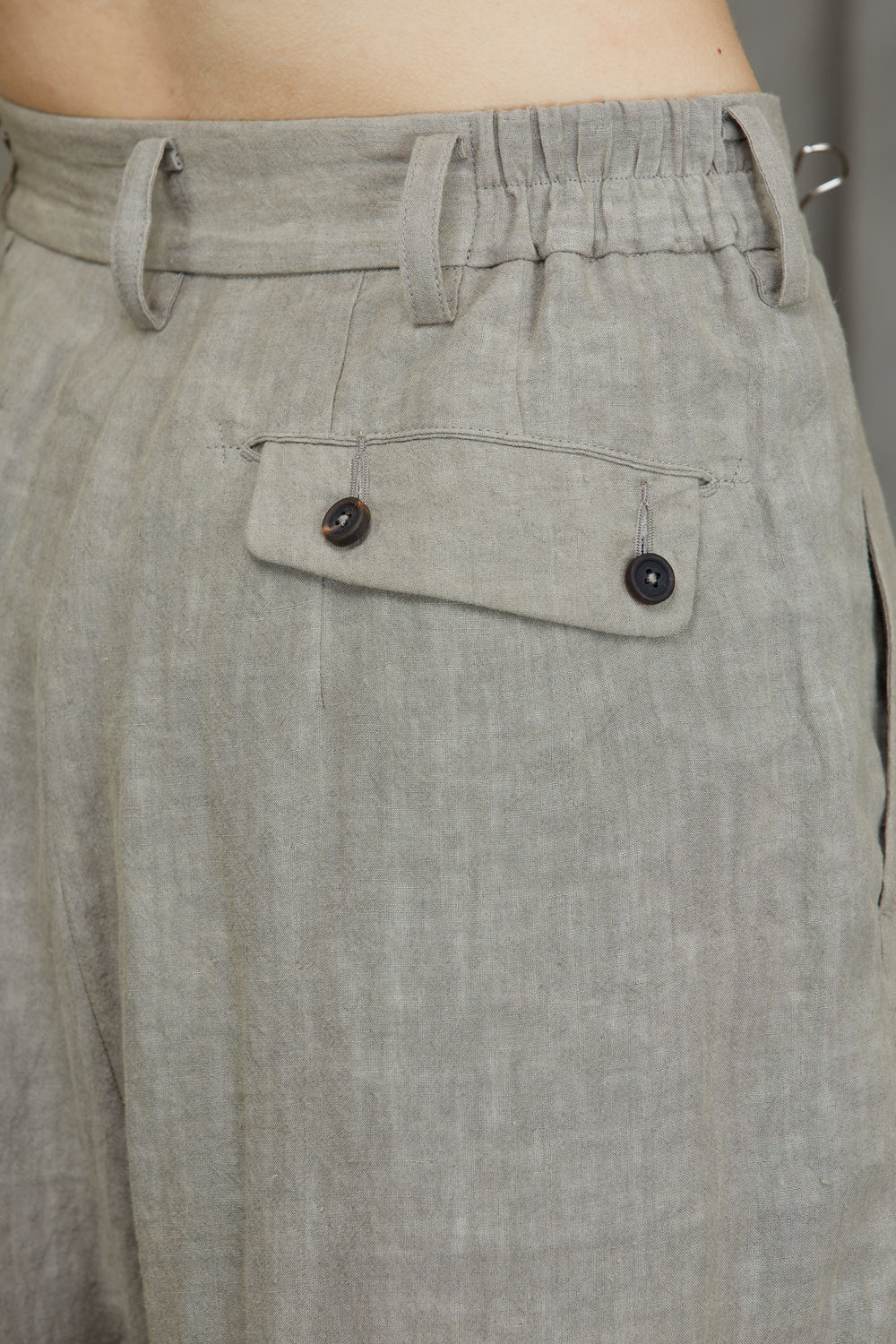 Front Pleats Wide Leg Trousers Dirty White