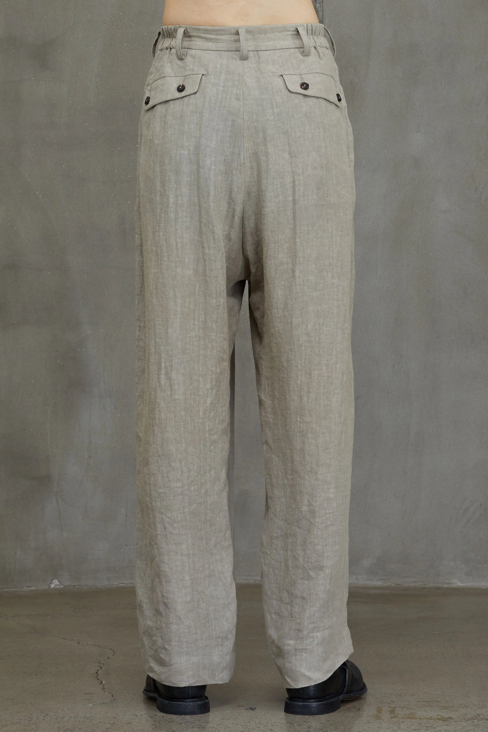 Front Pleats Wide Leg Trousers Dirty White