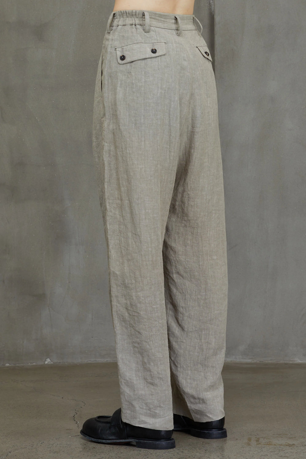 Front Pleats Wide Leg Trousers Dirty White