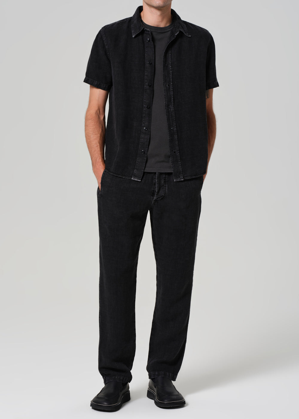 Drawstring Deck Pant Washed Black