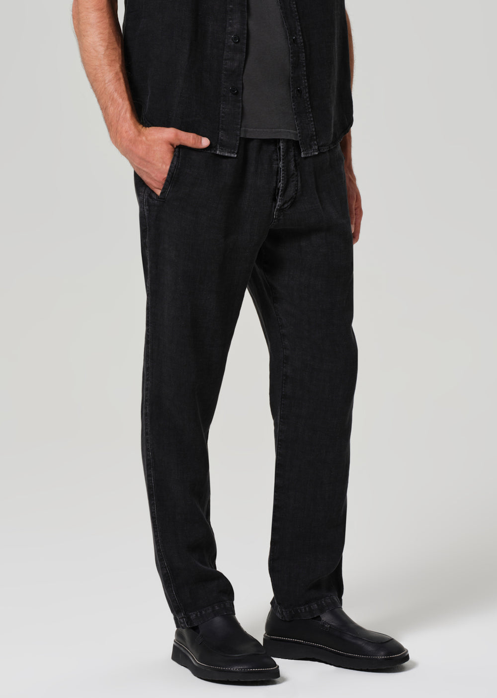 Drawstring Deck Pant Washed Black