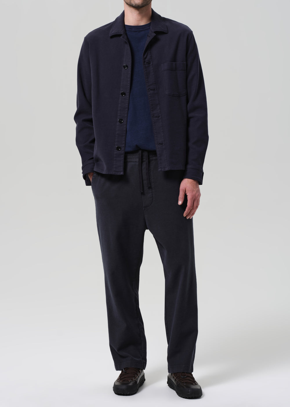 Pull On Pant French Terry Charred Cedar