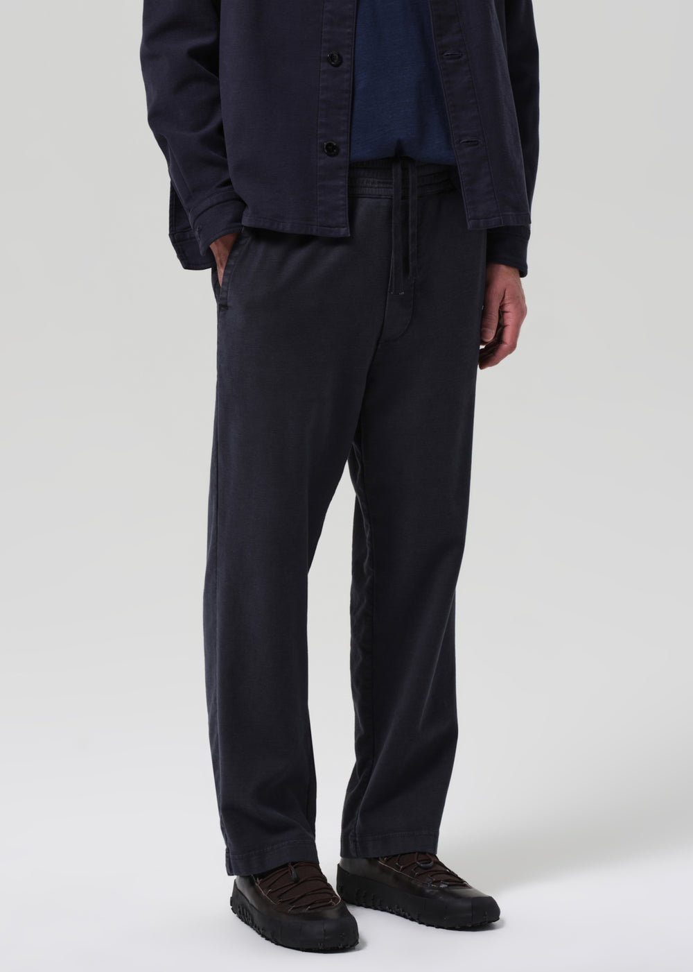 Pull On Pant French Terry Charred Cedar
