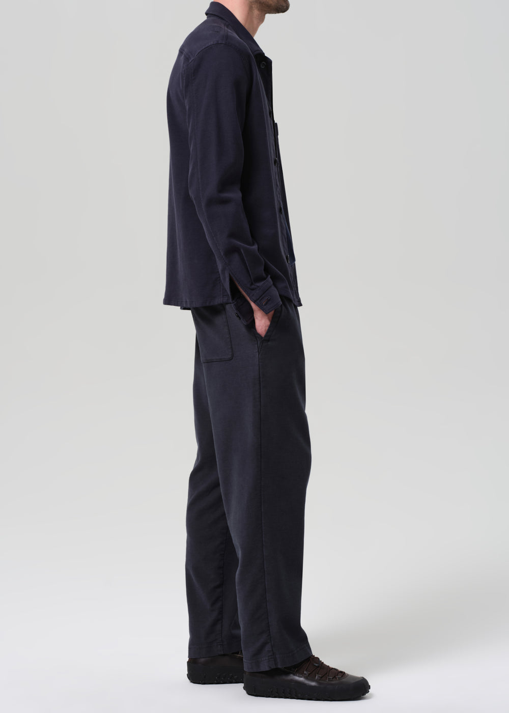 Pull On Pant French Terry Charred Cedar