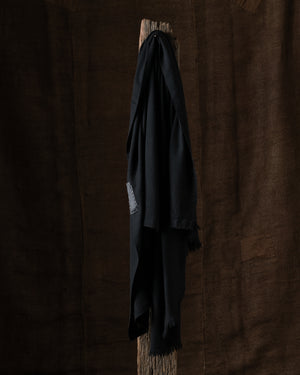 710 Simple Large Cashmere Throw Black