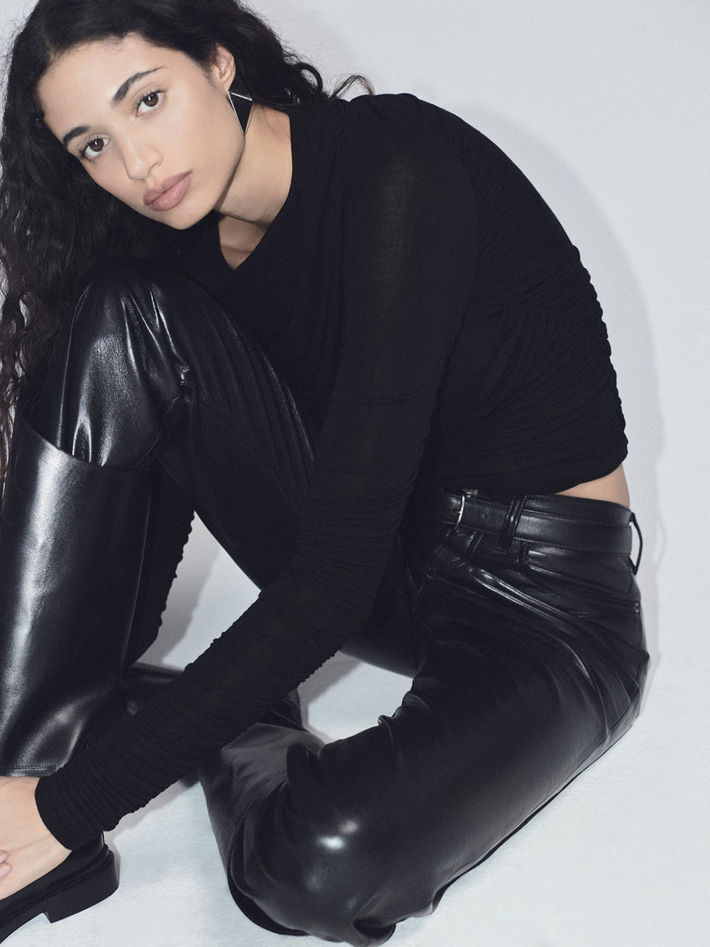 90s Pinch Waist Long in Leather Detox