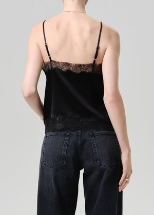 Lace Trimmed Cami Black