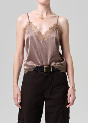 Lace Trimmed Cami Cocoa