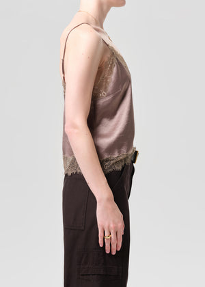 Lace Trimmed Cami Cocoa