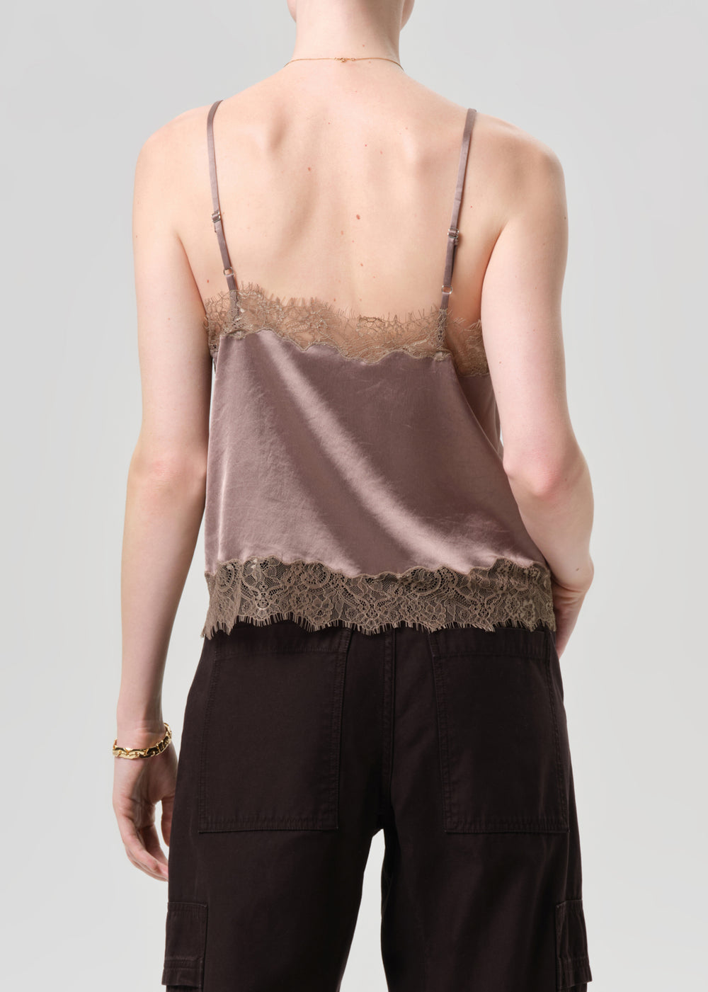 Lace Trimmed Cami Cocoa