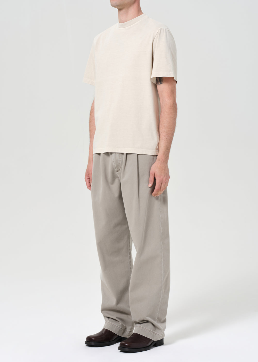Asha Mock Neck Tee Brown Rice