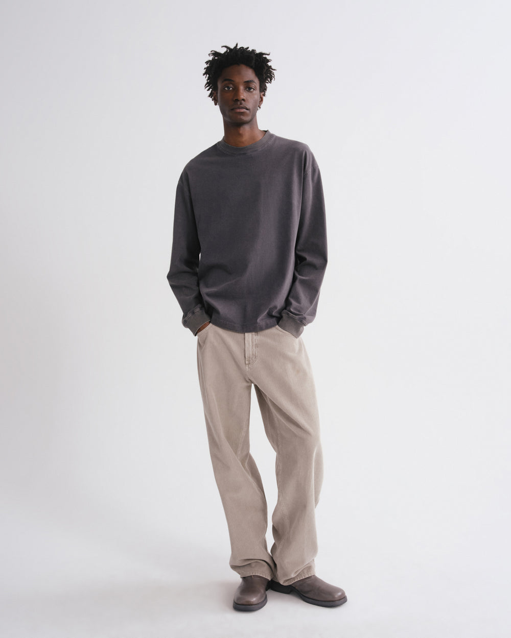Long Sleeve Asha Washed Grey