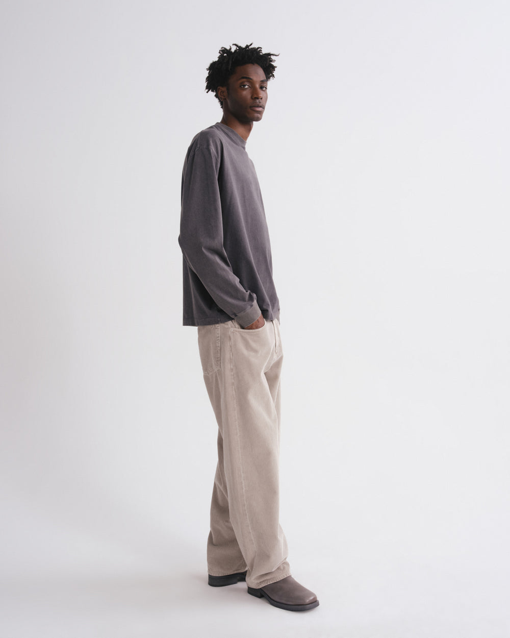 Long Sleeve Asha Washed Grey