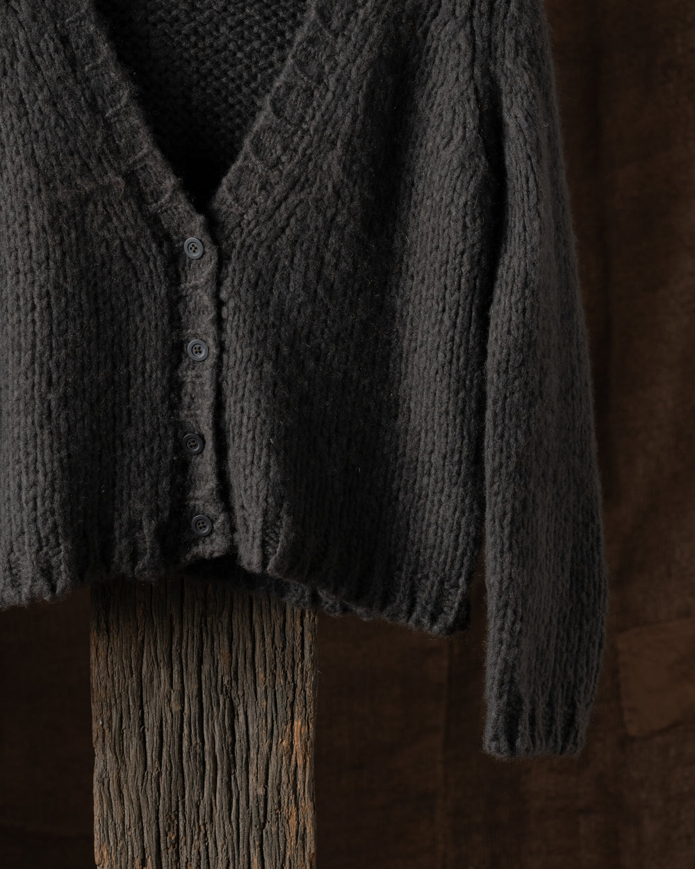 Knitted Cashmere Cardigan Mud