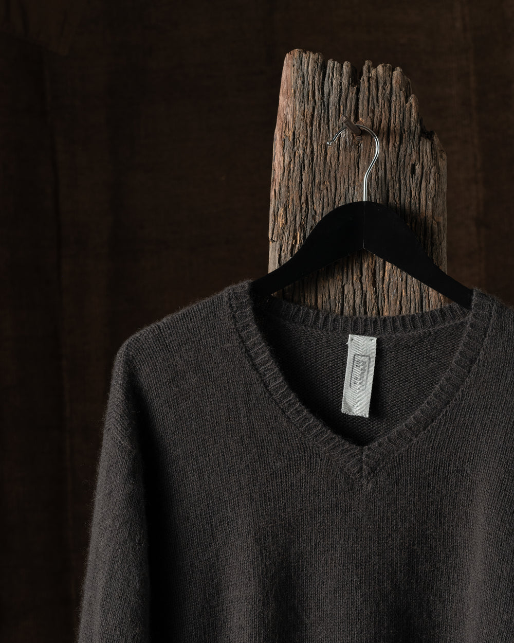 Knitted V Neck Sweater Mud