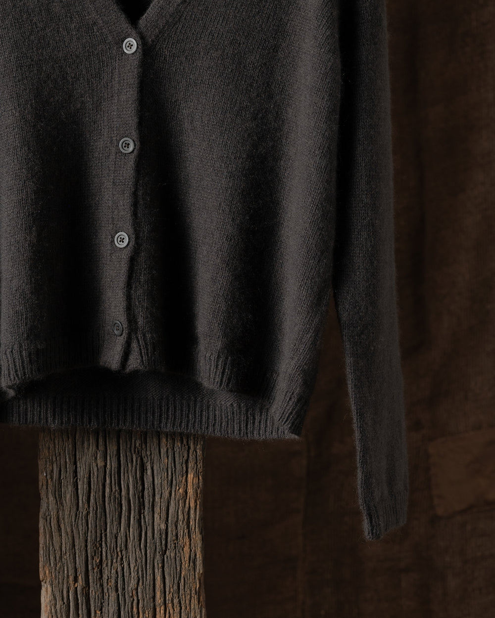 Knitted Cashmere Cardigan Mud