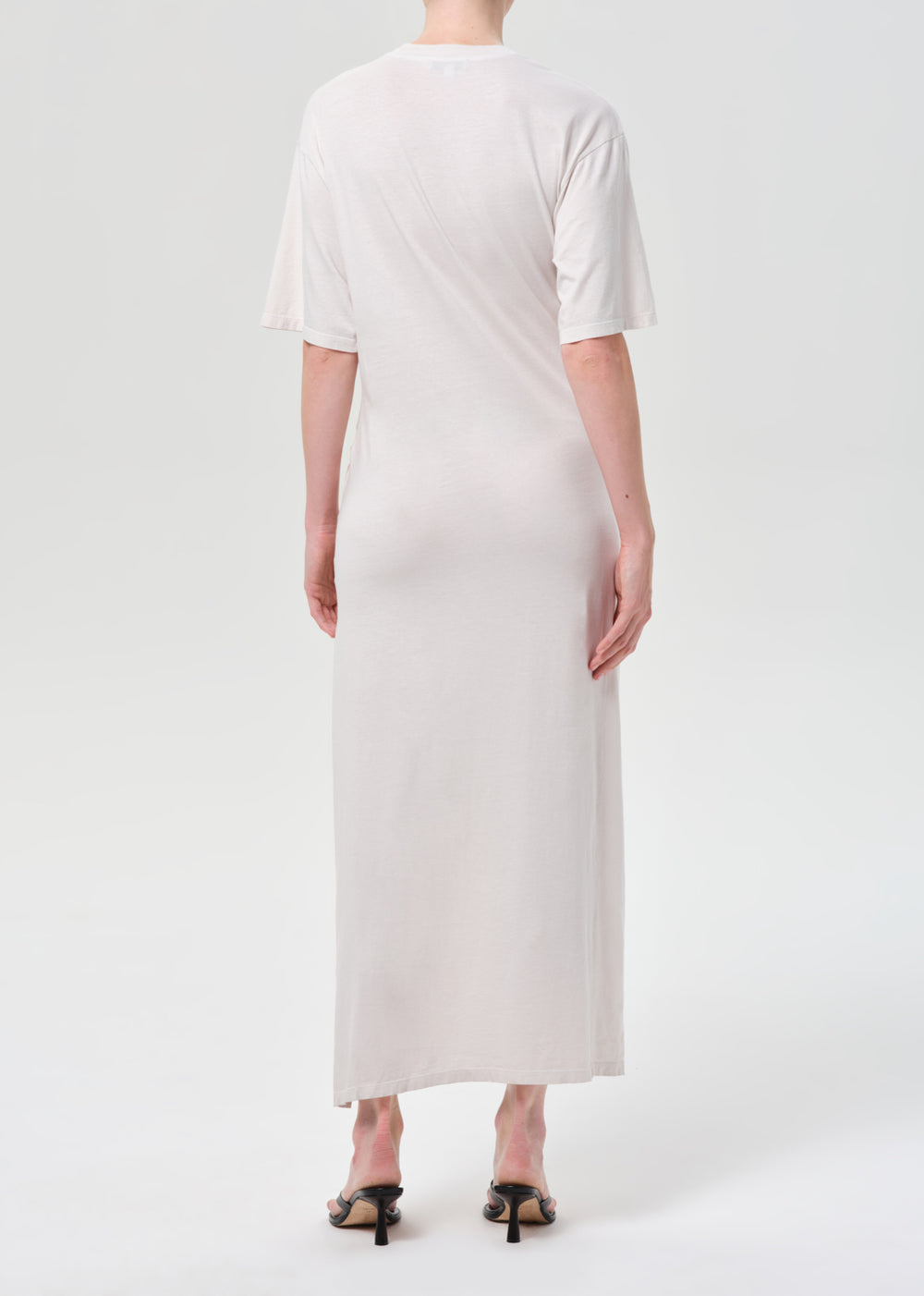 Zanna Maxi Twisted T shirt Dress Bone