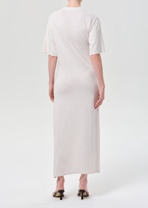 Zanna Maxi Twisted T shirt Dress Bone