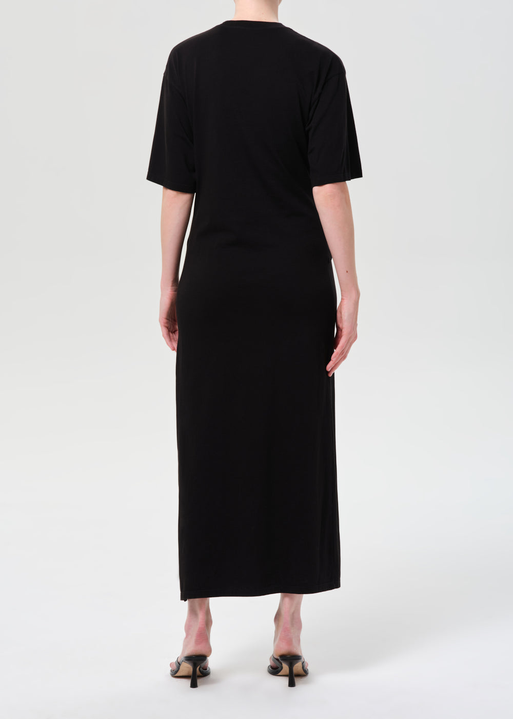 Zanna Maxi Twisted T shirt Dress Black