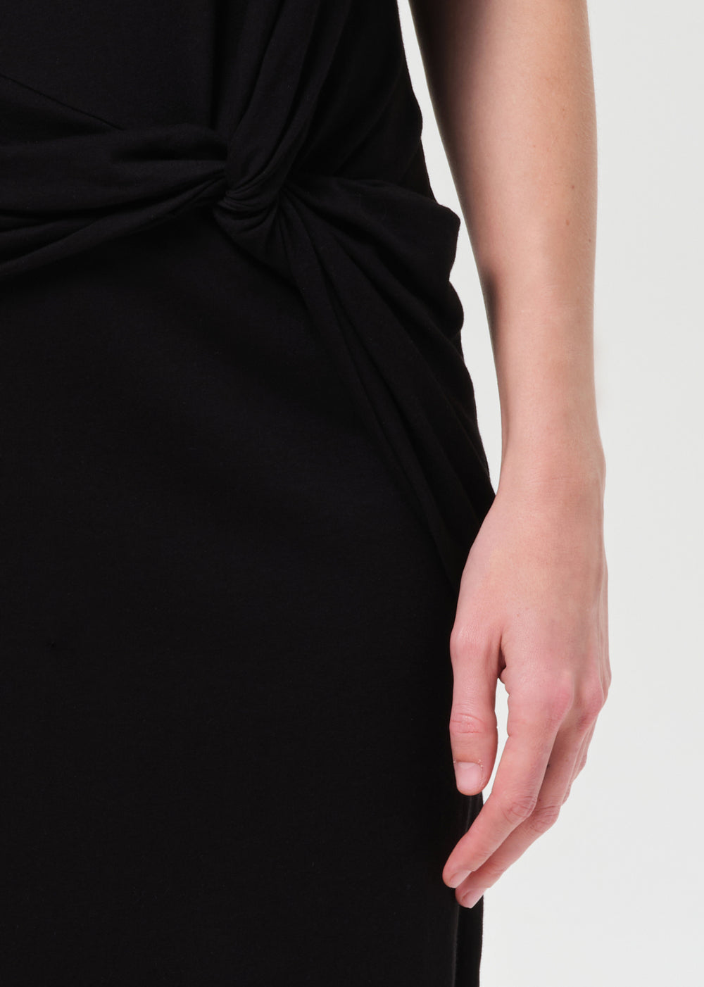 Zanna Maxi Twisted T shirt Dress Black