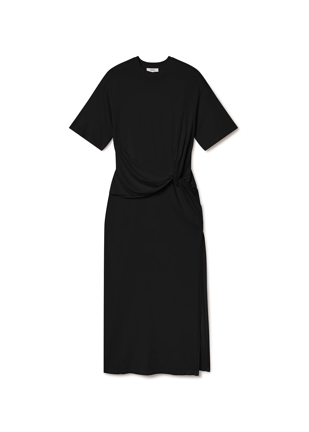 Zanna Maxi Twisted T shirt Dress Black