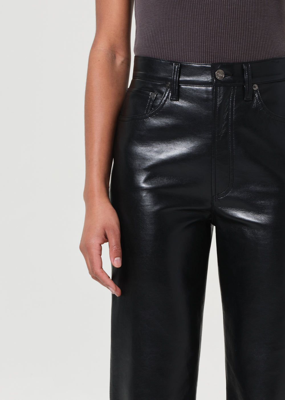 90s Pinch Waist Long in Leather Detox