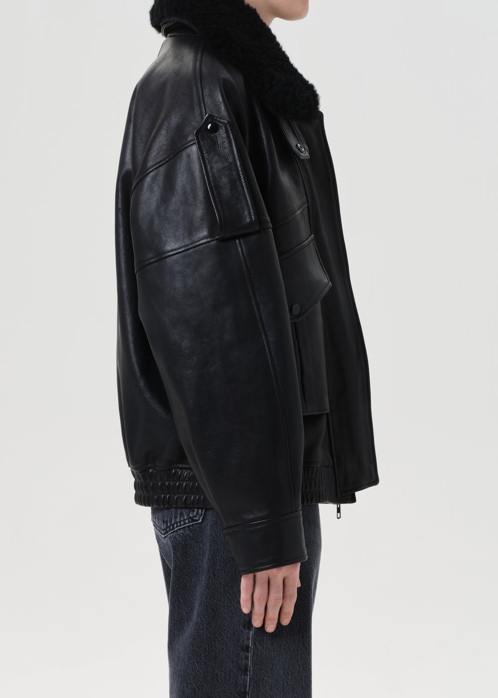 Avril Leather Jacket in Black