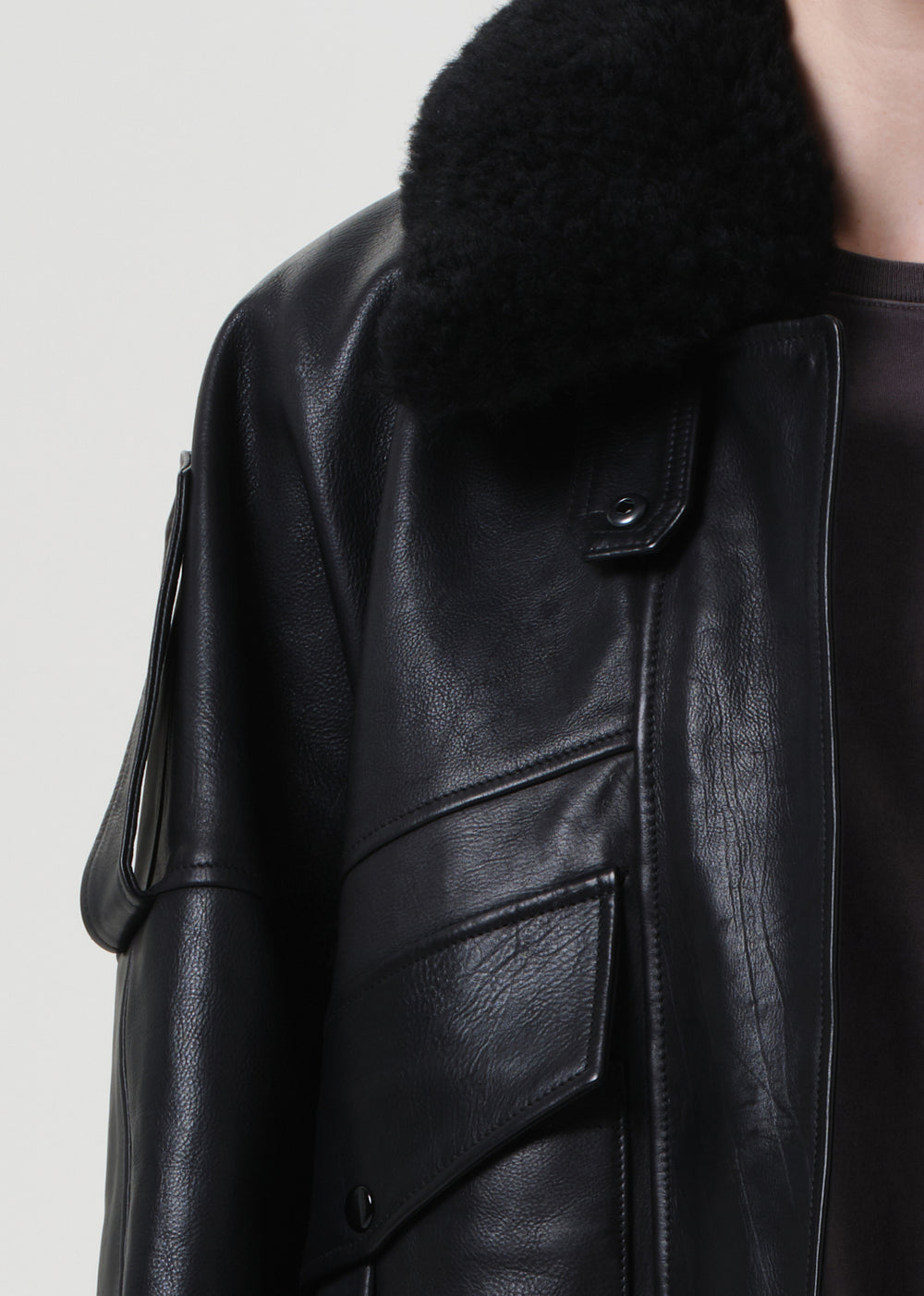 Avril Leather Jacket in Black