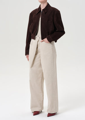 Nahla Cropped Suede Jacket Root