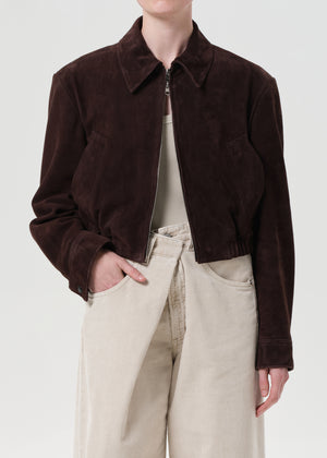 Nahla Cropped Suede Jacket Root