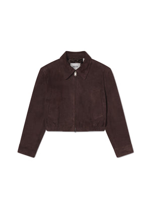 Nahla Cropped Suede Jacket Root