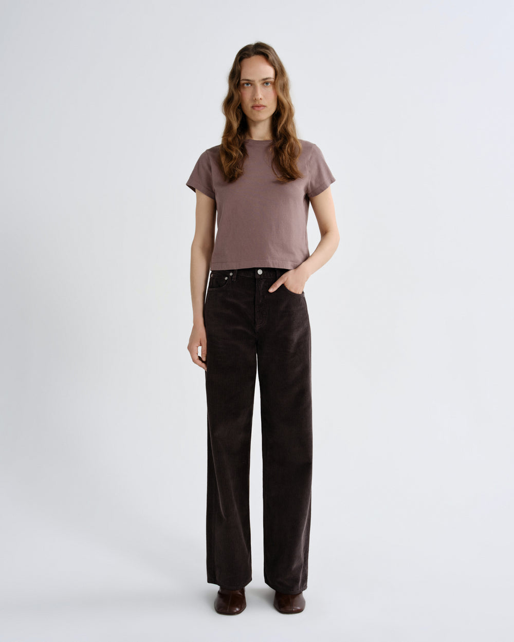 Ren High Rise Wide Leg Corduroy Forge