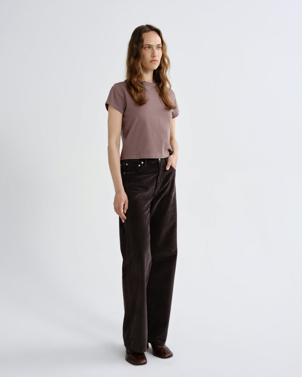 Ren High Rise Wide Leg Corduroy Forge