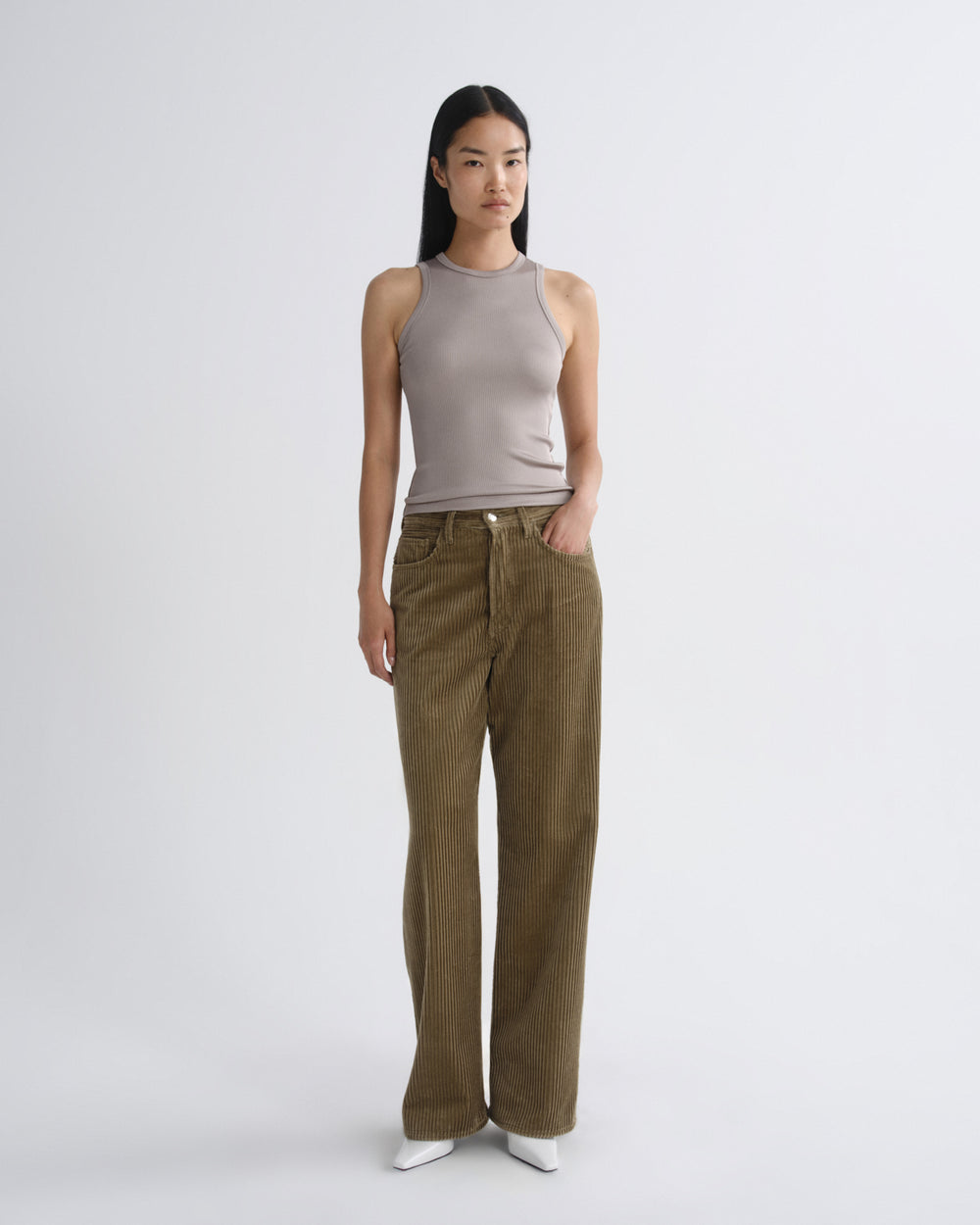 Vintage Loose Corduroy French Khaki