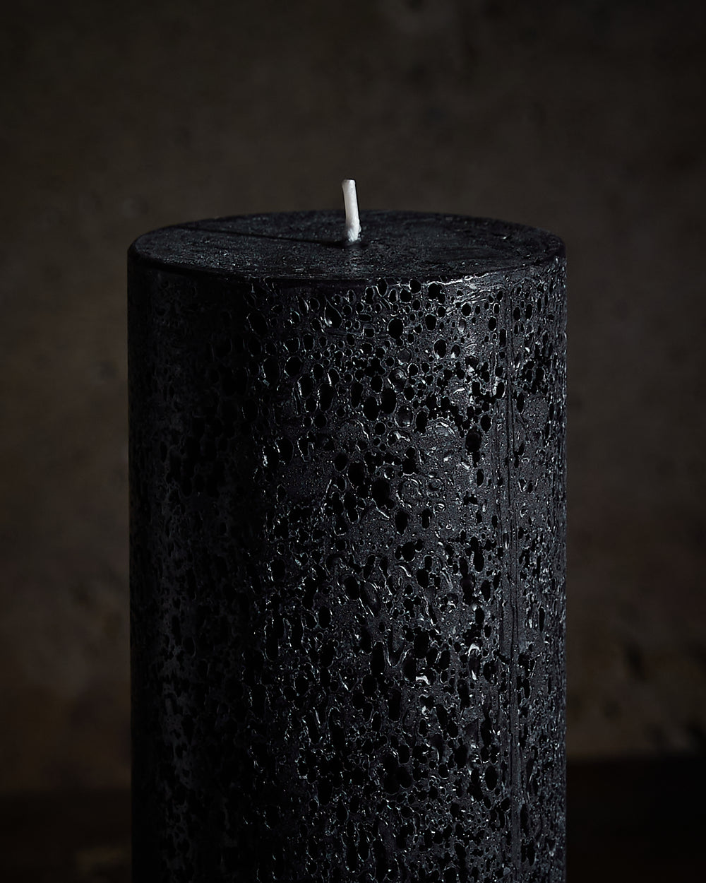 Textured Pillar Candles Black Large