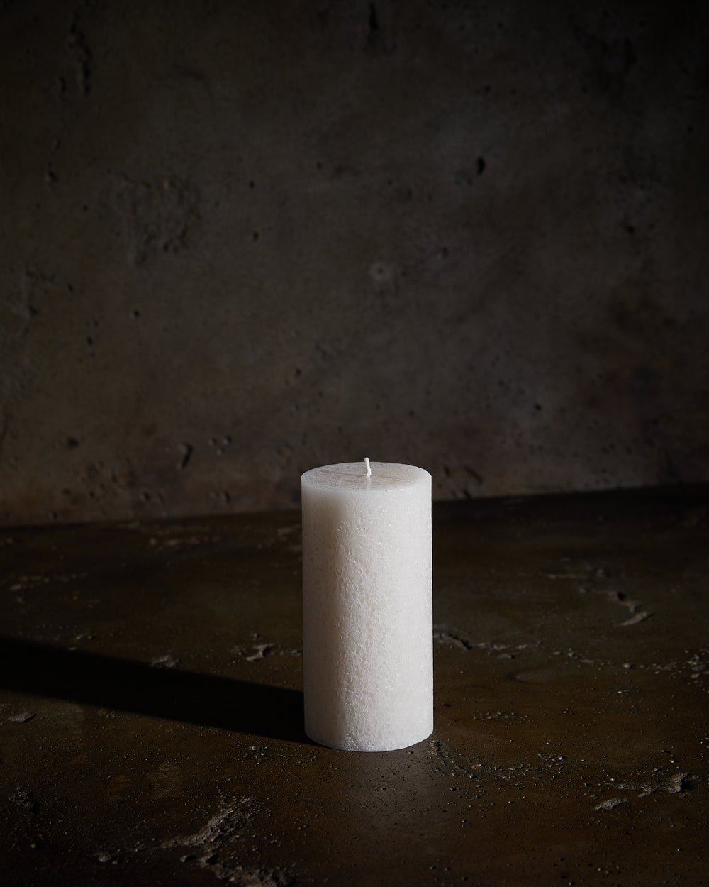 Textured Pillar Candles Sandstone Medium