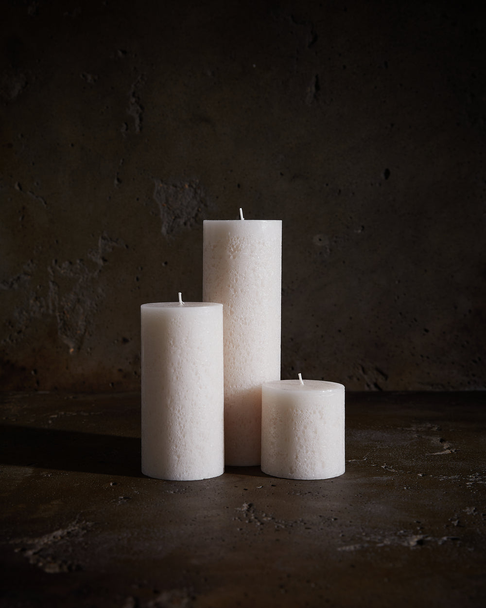 Textured Pillar Candles Sandstone Large