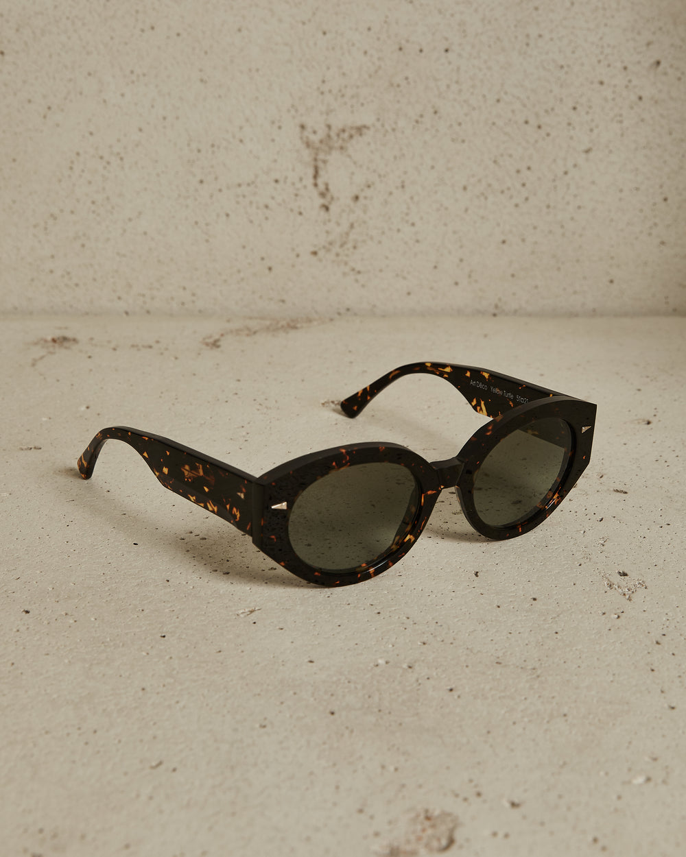 Art Deco Sun - Yellow Turtle / Green Glitter Gradient