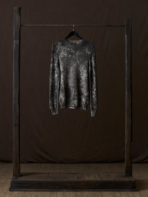 Salt Effect Round Neck Off Gauge Pullover Taupe