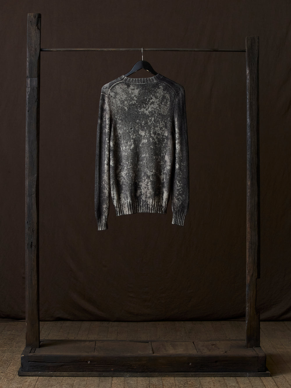 Salt Effect Round Neck Off Gauge Pullover Taupe