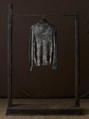 Salt Effect Round Neck Off Gauge Pullover Taupe