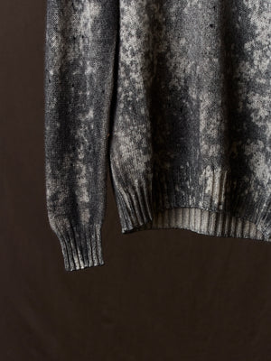 Salt Effect Round Neck Off Gauge Pullover Taupe