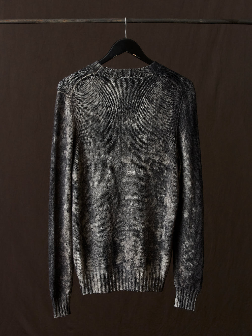 Salt Effect Round Neck Off Gauge Pullover Taupe