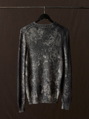 Salt Effect Round Neck Off Gauge Pullover Taupe