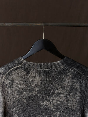 Salt Effect Round Neck Off Gauge Pullover Taupe