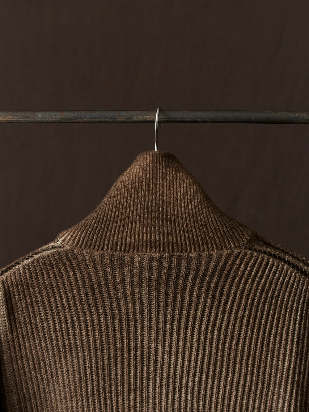 Hand Painted High Neck Ribbed Cardgian w/ Zip Yak