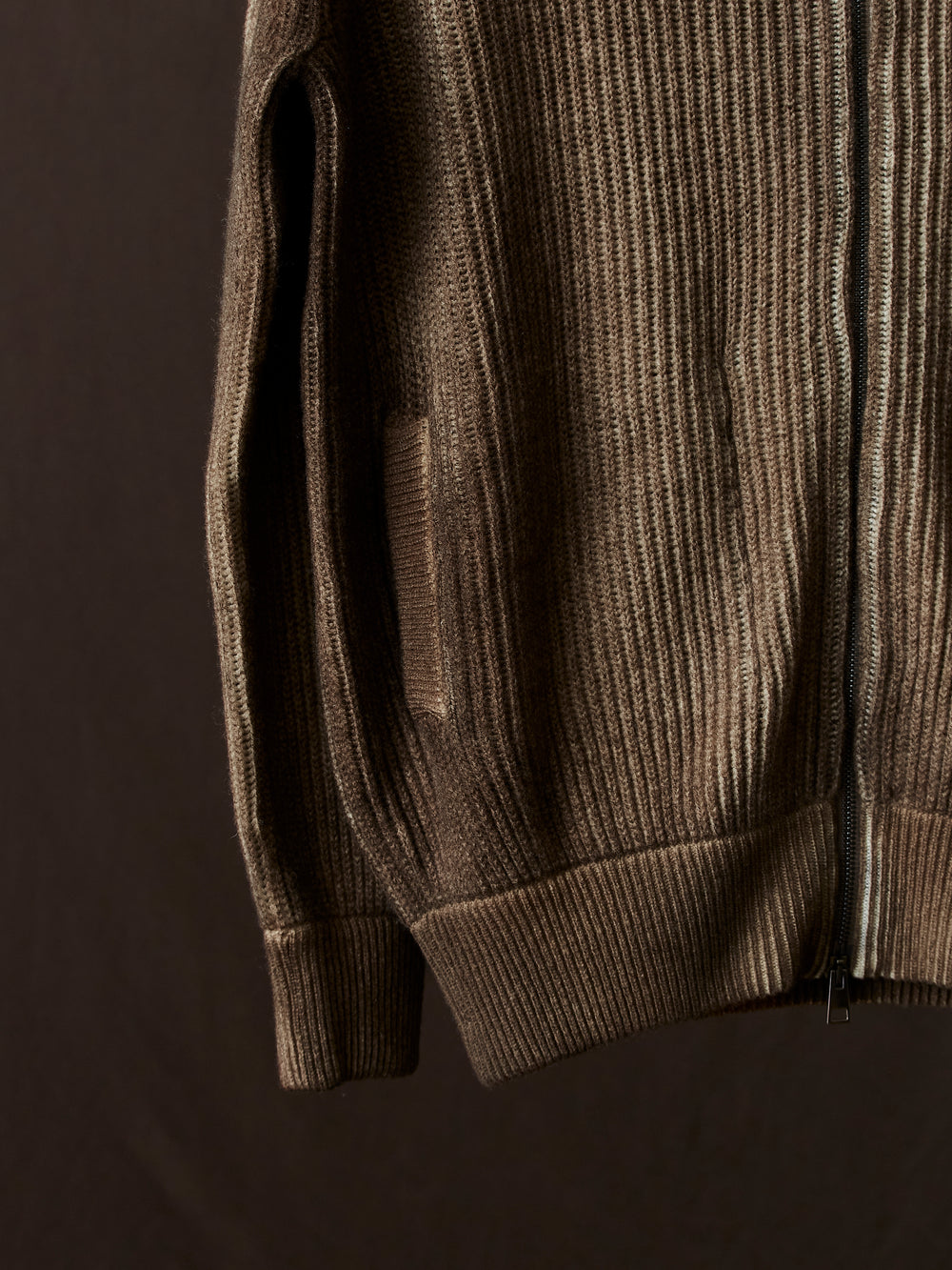 Hand Painted High Neck Ribbed Cardgian w/ Zip Yak