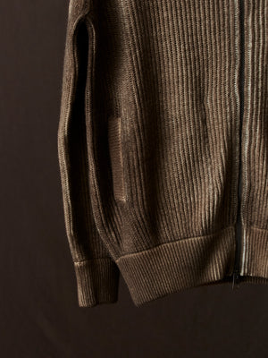 Hand Painted High Neck Ribbed Cardgian w/ Zip Yak
